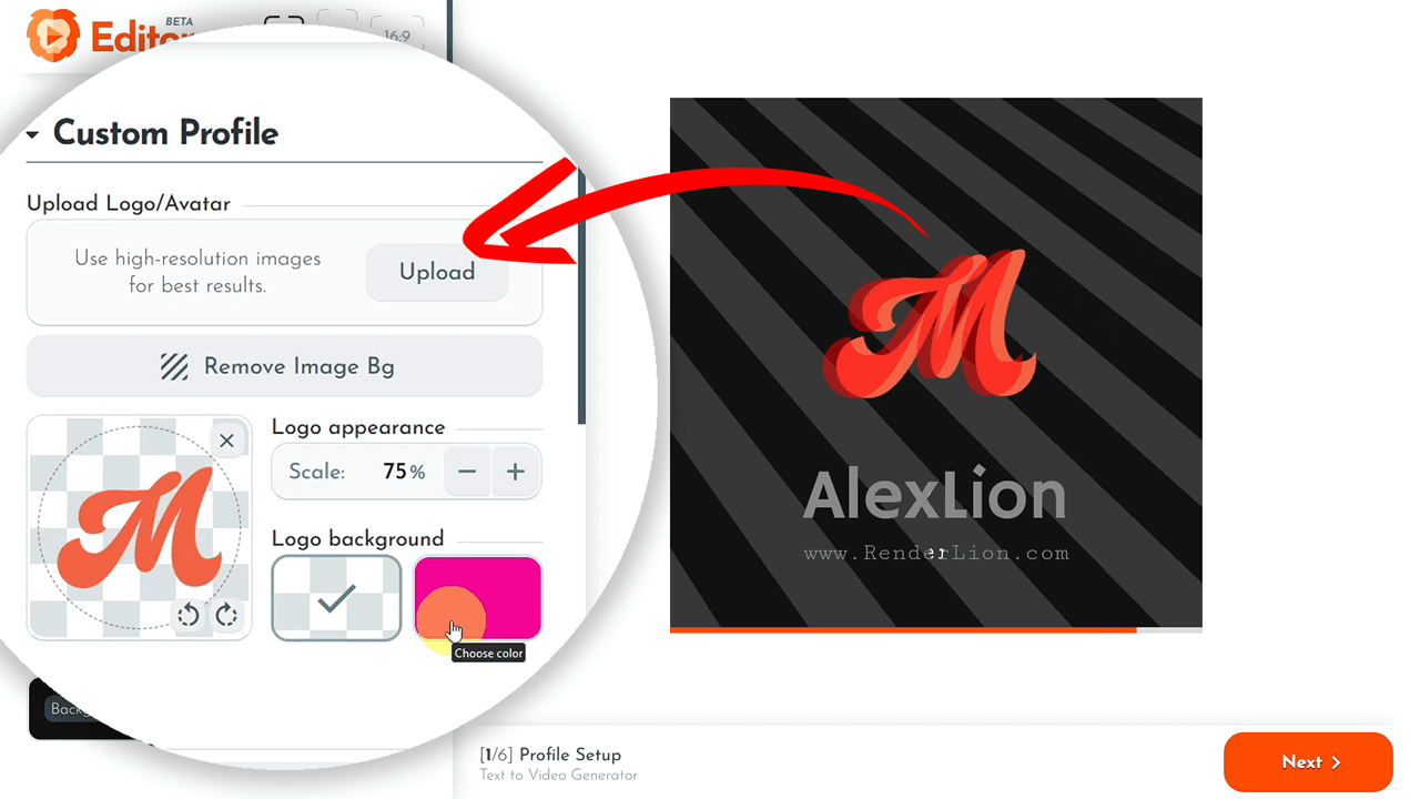 Uploading a Logo or Avatar for your text-based video